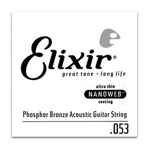 Elixir Phosphor Bronze Single Acoustic Guitar NANOWEB 053